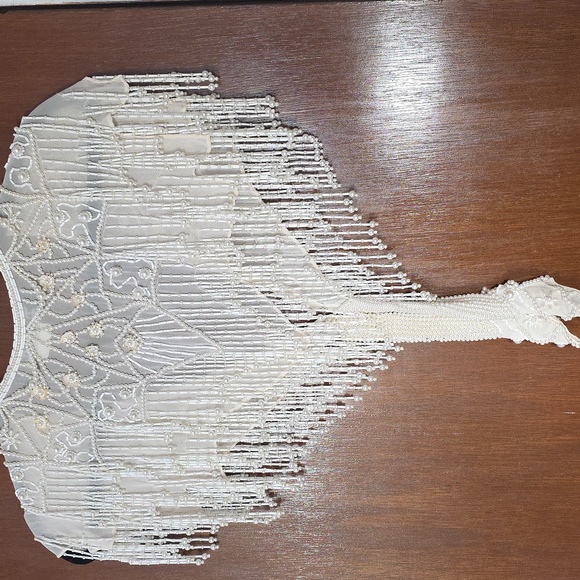 David Howard Silk Beaded Fringe Shawl - Picture 7 of 7